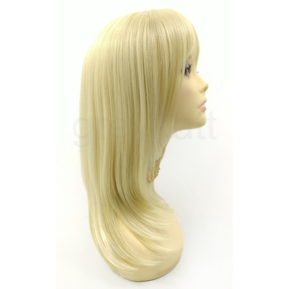 Light blonde heat safe long straight wig 17\